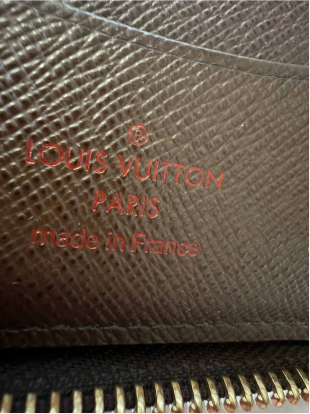 Women's Louis Vuitton Damier Ebene Wallet Brown Gold